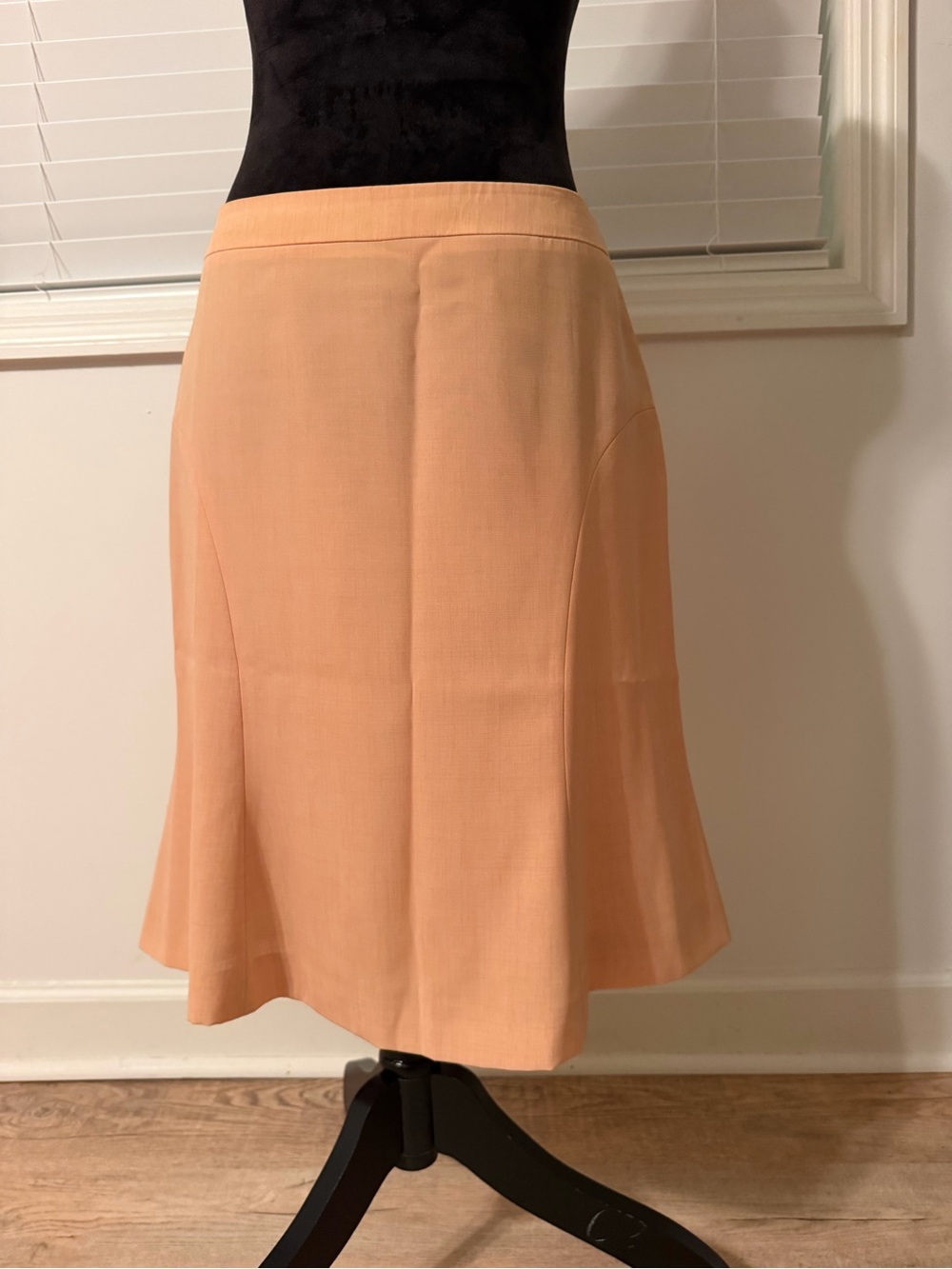 Anne Klein Women's Size 8 Midi Flare Skirt beige office professional classic